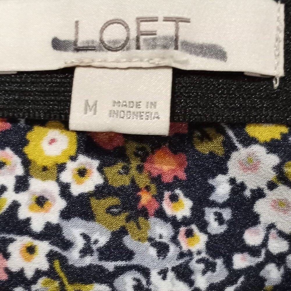 LOFT MULTICOLOURED FLORAL PRINT A-LINE SKIRT WOMEN SIZE M - Picture 3 of 6